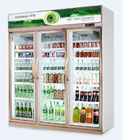 Pendingin Minuman Komersial Upright Glass Door Dengan Danfoss / Minuman Display Chiller