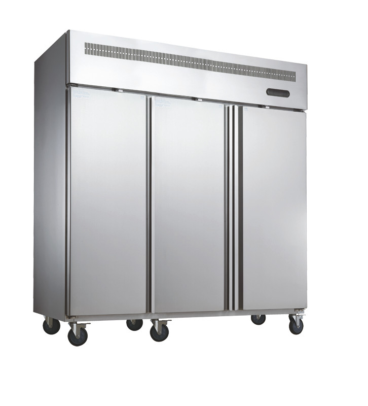 Komersial Silver Upright Freezer -18 ° C - 10 ° C Dengan Roda Bergerak Mudah